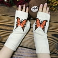 thumbnail image 2 of Long Knitted Fingerless Mittens With Large Design Warm Thermal Winter Fall Fashion For Ladies, 2 of 6