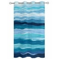 thumbnail image 2 of nqOlkjepod Outdoor Curtains for Patio Waterproof, Blue Ocean Outdoor Privacy Panels Grommet, Beach Blue Green Stripes Waves Watercolor Blackout Outside Curtains for Porch/Cabana 54"x84", 1 Panel, 2 of 8