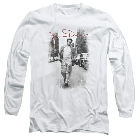Icon Street Gear - James Dean Icon Movie Actor Street Distressed Adult Long Sleeve T-Shirt Tee