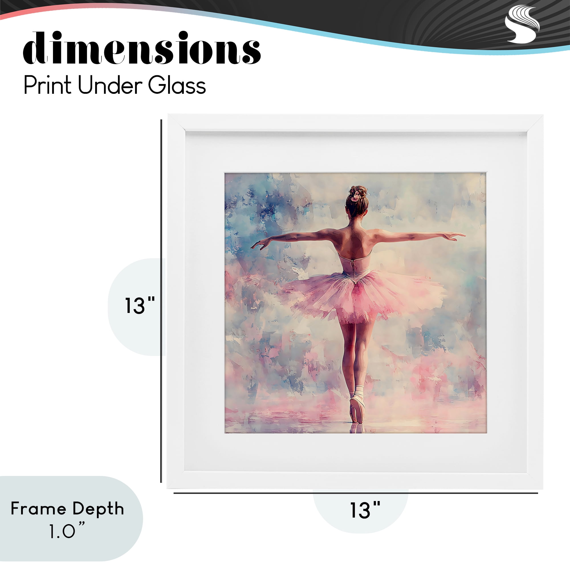 Stupell Industries Elegant Ballet Dancer in Motion White Framed Print Under Glass, design by Creative Studio