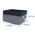 thumbnail image 3 of Unique Bargains Foldable Canvas Fabric Storage Bins Basket Clothing Storage Dark Blue-S, 3 of 8