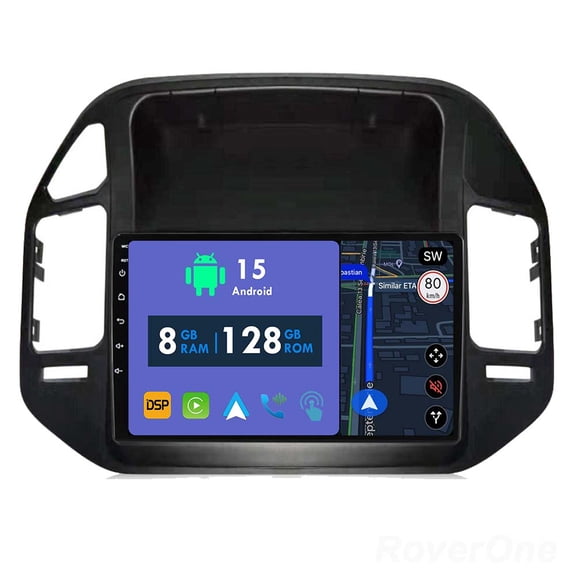 RoverOne 8GB 128GB Car Radio Bluetooth CarPlay GPS Navigation Stereo for Mitsubishi Pajero 3 V70 V60 1999-2006