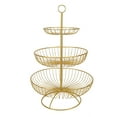 thumbnail image 2 of Iron Fruit Plate, Rust Proof Hollow Out Fruit Tray, Kitchen For Home Gold, 2 of 8