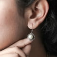 thumbnail image 6 of Tibetan Silver 925 Sterling Silver Pearl Drop Earrings for Women Handmade Filigree Tribal Gift Jewelry, 6 of 7