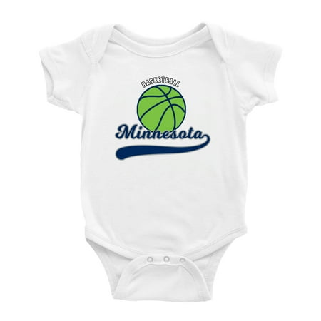 

Cute Minnesota Baby Outfits Basketball Fan Sports Baby Clothes (White 12-18 Monthes)