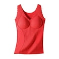 thumbnail image 2 of Antqov Thermal Tank Top Women, Solid Color Skinny with Built in Pads Seamless Base Layer Sleeveless Underwear Tops, Fall Winter Comfortable Soft Casual Thermal Vest, 2 of 6