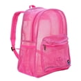 thumbnail image 3 of K-Cliffs Deluxe Mesh Backpack Heavy Duty Student Net Bookbag High Quality Simple Netting School Bag Durable Security See Through Daypack Hot Pink, 3 of 7