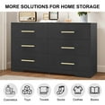 thumbnail image 4 of Aukfa Modern 6-Drawer Dresser Chest of Drawers Storage Cabinet for Bedroom Living Room, Black, 4 of 8