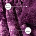 thumbnail image 3 of PAVILIA Faux Fur Throw Blanket Tie-Dye Purple, Soft Fuzzy Warm Sherpa Blankets & Throws for Bed, Fluffy Plush Thick Fleece Throw Blanket for Couch Sofa, Reversible Furry Shaggy Blanket, Purple 50x60, 3 of 7