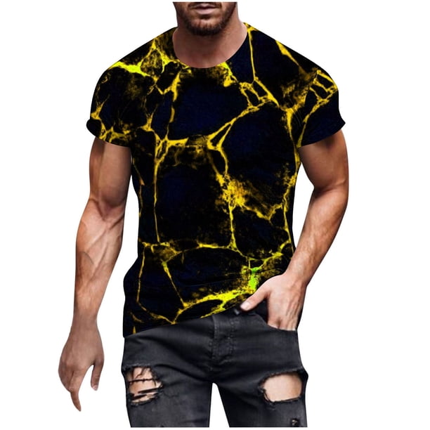 Camisetas de Manga Corta para Hombre Imprimir Cuello Redondo Camiseta de Moda Casual, Camiseta de Disfraz de Poliéster para Uso Al Aire Libre, Diario Y de Verano de Primavera