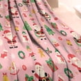 thumbnail image 3 of Pink Christmas Santa Pattern Blanket,Comfortable Soft Flannel Throw Blanket,All Season,Warm Lightweight Blankets for Sofa Bed Couch Living Room Chair,40"x50", 3 of 4