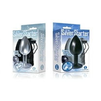 Sexy, Kinky Gift Set Bundle of The Silver Starter, Bejeweled Heart Stainless Steel Plug, Diamond and Icon Brands The Silver Starter, Bejeweled Annodized Stainless Steel Plug, Colbalt