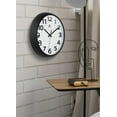 thumbnail image 2 of Infinity Instruments Raised Numeral Plastic 10.75" Indoor Wall Clock with Standard Arabic Numbers on Clock Face, Black, 2 of 7