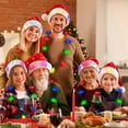 thumbnail image 3 of Juego de 1-3 luces navideñas de colores con gorro de Papá Noel y collar de luces navideñas con bombilla Navid Noel, regalos de disfraces de Año Nuevo, gorros navideños para adultos/niños, 3 of 4