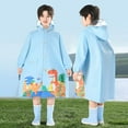 thumbnail image 3 of Gelikeya Kids Rain Jacket for Boys and Girls 9-16 Years Waterproof Poncho with Hooded Design Lightweight and Foldable (Blue, 9-12 Years), 3 of 3