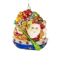 thumbnail image 2 of Larry Fraga Designs Across The Bay - 1 Ornament 5.75 Inch, Glass - Ornament Christmas Boat Santa 461, 2 of 3