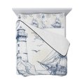 thumbnail image 7 of Nautical Ship Lighthouse King Size Down Alternative Comforter, Lightweight Comforter Quilt Bedding Set with Pillow Shams Ocean Anchor Rudder Lines Art All Seasons Bed Comforter Duvet Insert 96"x106", 7 of 7