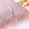 thumbnail image 4 of Unique Bargains Faux Fluffy Zipper Closure Cushion Covers Throw Pillow Covers (2 Count) Pink 18" x 18", 4 of 6