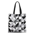 thumbnail image 1 of NUDECOR Canvas Tote Bag Gray Geometric Black and White Triangle Pattern Abstract Grey Durable Reusable Shopping Shoulder Grocery Bag, 1 of 1