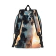 thumbnail image 2 of Picia Cloud Border Collie Printed Canvas Daypack - Stylish and Durable Vintage Compact Backpack - Class, Work, Travel, or Laptop Bookbag,Organized Compartments-Small, 2 of 6