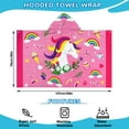 thumbnail image 7 of Hooded Towels for Kids 3-10 Years, 30''X50, Soft Thick Cotton | Absorbent Beach, Bath, Pool Swim Towels | Cover up for Girls | Pink Floral Unicorn Pink Floral Unicorn 50.00''x30.00''(3T-10Years), 7 of 7