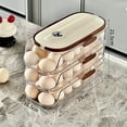 thumbnail image 3 of Rack Storage Solution for Kitchen|Portable Egg Holder for Fridge Organizer and Egg Storage Auto Rolling Dispenser with Lid, 3 of 7
