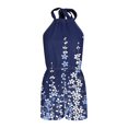 thumbnail image 7 of DHFJKG Women Sleeveless Rompers Summer Hawaiian Halter Backless Tropical Printed Elastic Waistband Casual Beach Vacation Outfits, 7 of 7