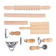 thumbnail image 2 of Board Gnocchi Pasta Making Tools Kit Beechwood Stainless Steel Pasta Roller Pin Set with Ravioli Stamp Maker Cutter Gnocchi Board for Kitchen, 2 of 7