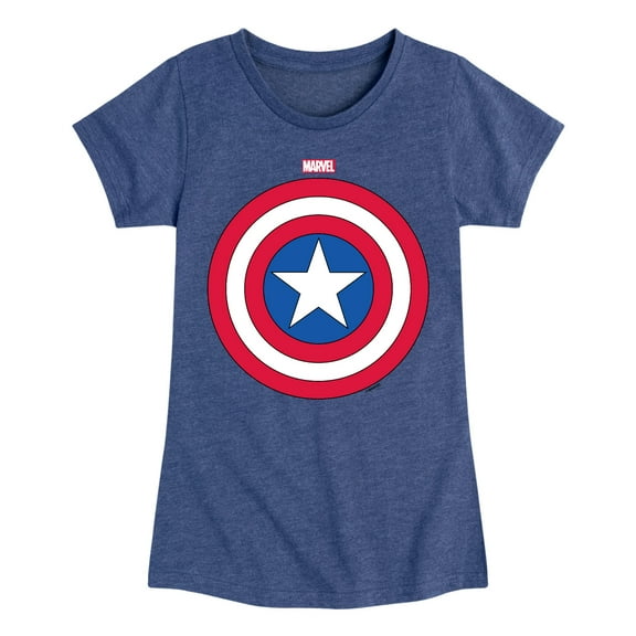 Marvel Captain America - Logo Shield - Toddler and Youth Girls Fitted Short Sleeve Graphic T-shirt