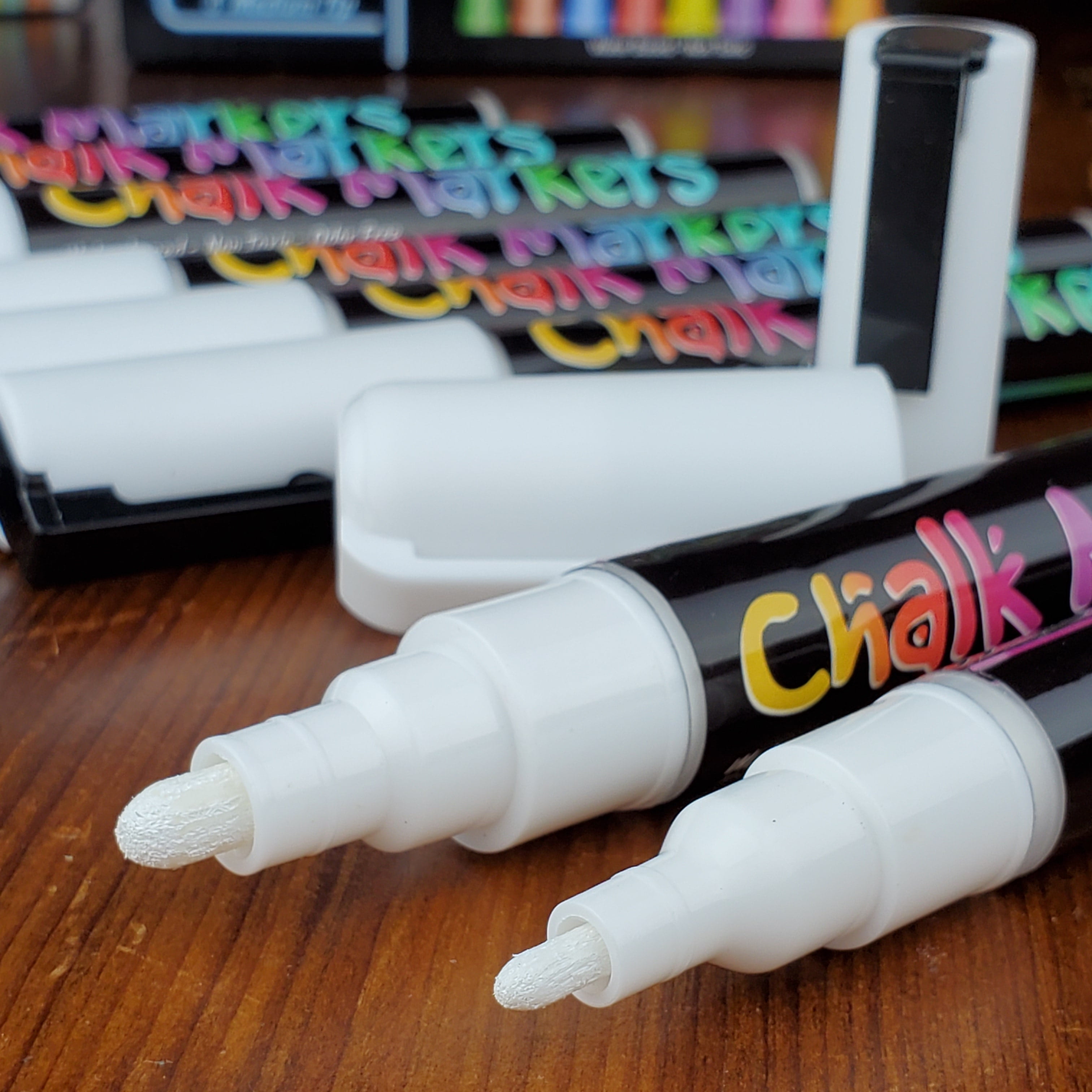 TIM-CM-05 Timart Liquid Chalk Markers Fine Tip, 8 Colors Washable Window  Markers for Chalkboard (3mm), Dry Erase Marker Pens for Car, Blac