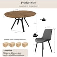 thumbnail image 2 of Extendable Round Dining Table Set for 6 People, 43.3"-59.1" Extendable Kitchen Table with 6 Upholstered Chairs, Space Saving for Kitchen Dining Room (Walnut Table+6 Grey Chairs), 2 of 14