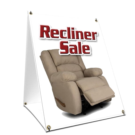 A-frame Sidewalk Recliner Sale Sign With Graphics On Each Side | 24" X 36" Print Size