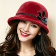 thumbnail image 2 of MEICHEN Winter Fuzzy Cloche Hat for Women Elegant Fashion Short Brim Bucket Hat Womens 1920s Accessories for Daily Church Party, 2 of 4