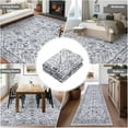 thumbnail image 4 of Runner Rug 2x6 Soft Vintage Washable Rug Runners Hallways Non-Slip Runner Low Pile Boho Farmhouse Carpet Runners Laundry Grey, 4 of 5