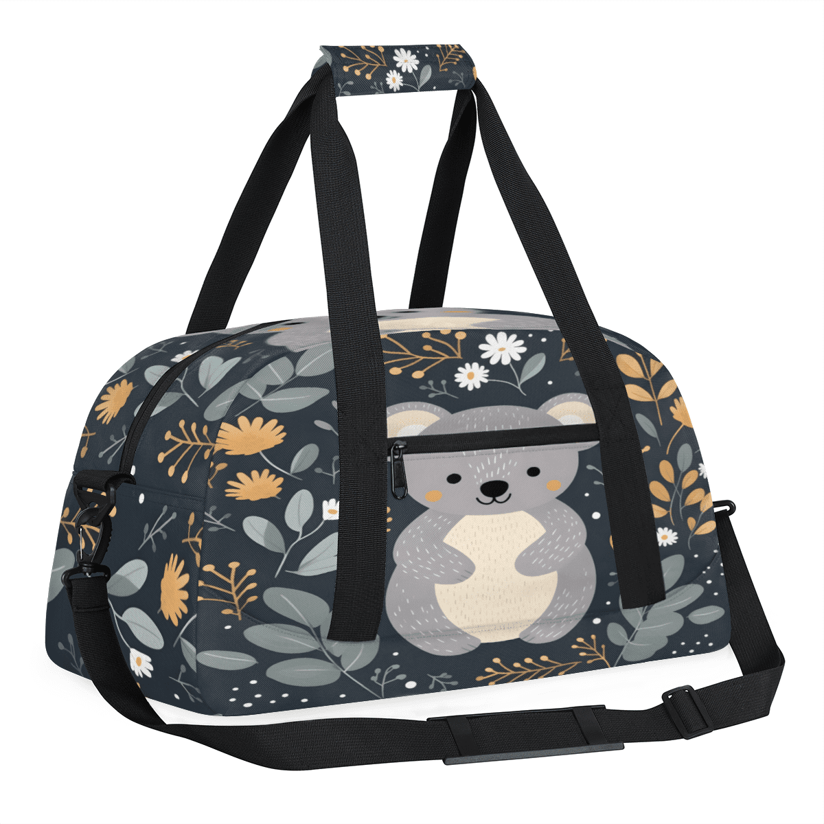 Herdesigns Koala Sports Duffle Bag for Women & Men, Cartoon Koala Gym Bag Dance Bag Overnight Bag Carry On Weekender Travel Bag