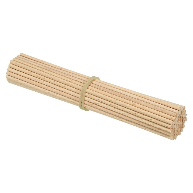 Unique Bargains 1/8 x 6 Inch Dowel Rods Wood Sticks Unfinished Wooden Dowel Rods Round Dowels Sticks 50 Pcs