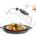 thumbnail image 1 of Couvercle Anti-Éclaboussures Magnétique pour Micro-Ondes 10.5 Pouces, Couvercle de Cuisinière avec Poignée, Couvercle de Plat Bol Assiette Service Ustensiles de Cuisine Plastique Transparent Gris, 1 of 8