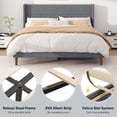 thumbnail image 5 of Frostbloom Queen Size Platform Bed Frame, Linen Upholstered Wingback Headboard, Dark Gray, 5 of 7