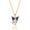 Kuromi, variant on Sanrio Hello Kitty Brass Silver Plated Enamel Seated Necklace - 18'' Chain, Officially Licensed