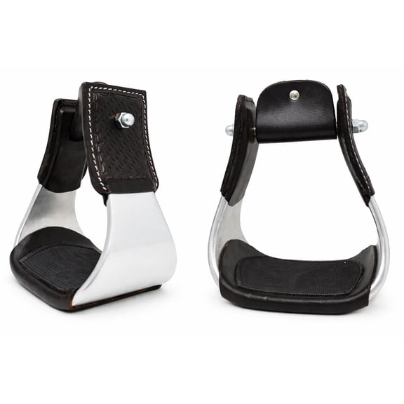 Challenger 5 3/8" Wide Western Saddle Aluminium Bell Roper Stirrups 51133BR