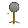 thumbnail image 3 of DecMode Stainless Steel Modern Table Clock with Round Face and Circular Frame 7"W x 13"H, Solid Pattern with Gold and Black Finish, 3 of 8
