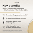 thumbnail image 2 of Gflow Vitamins Quercetin with Bromelain, Stinging Nettle, Vitamin C, D and Zinc 500mg (Non-GMO, Vegan) 4 Months Supply, 2 of 7
