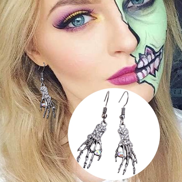 WILLBEST Aretes De Titanio Con Forma De Gota Y Hueso Incrustado, Con Personalidad Extravagante Para Mujeres Y Niñas.