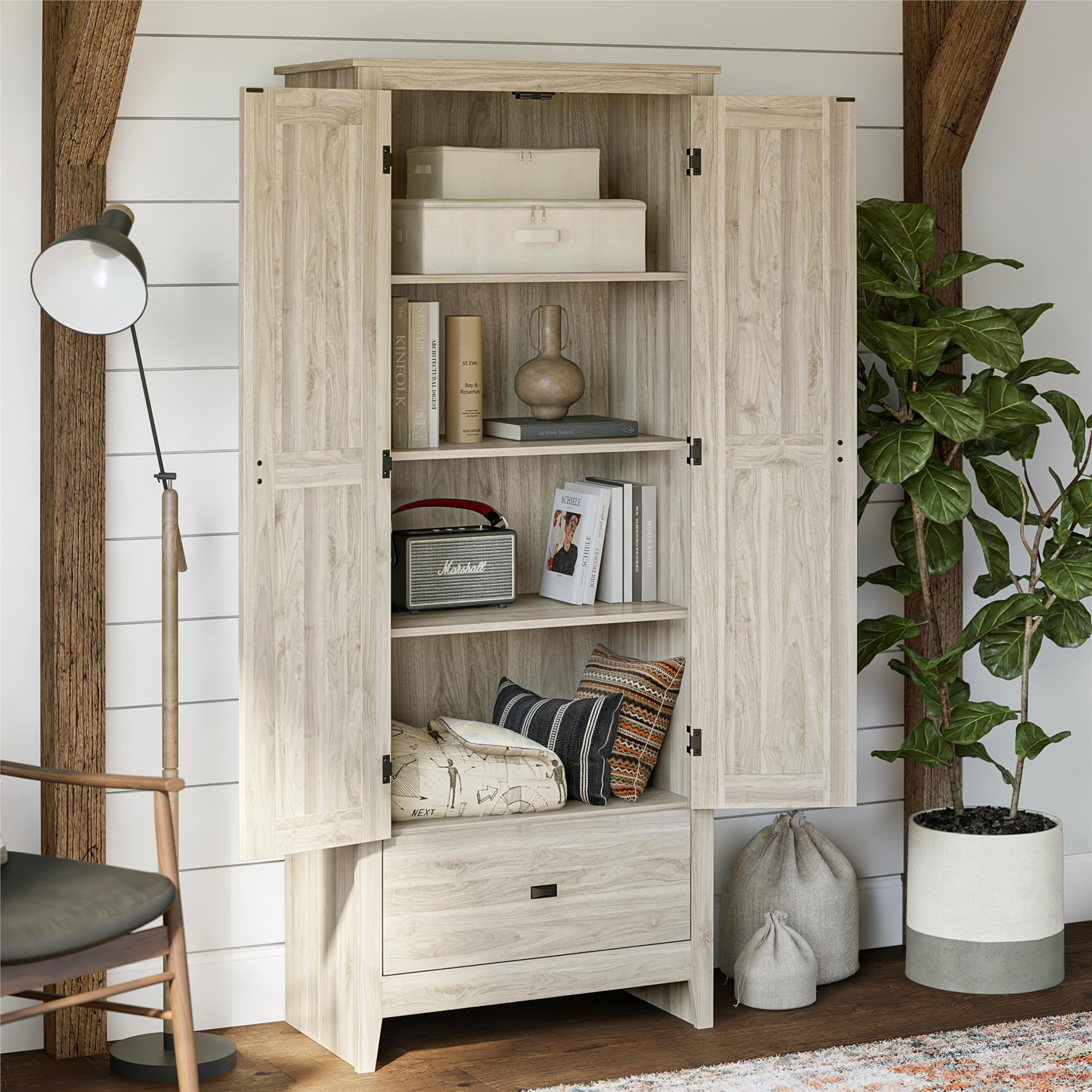 Farmington 30" Wide Storage Cabinet, Light Walnut