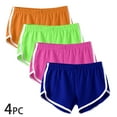 thumbnail image 6 of WREESH 4PC Womens Workout Shorts Elastic Waist Summer Solid Casual Outing Short Pants, 6 of 9