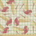 thumbnail image 2 of Ambesonne Fashion Fabric by the Yard Upholstery, Lady Shoes Hearts Pattern, 2 Yards, Pastel Pink Pale Peach, 2 of 5