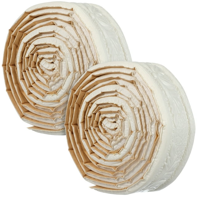 2 rollos de moldura de pared, zócalo, borde de papel tapiz, adhesivo de espuma para pared, borde de papel tapiz adhesivo