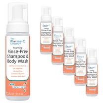 Pharma-C Foaming Rinse Free Shampoo & Body Wash [6 pack] Hospital Tested. No-Rinse Formula