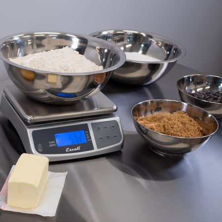 Escali M-Series NSF Certified Digital Kitchen & Industrial Scale, 66 lb Capacity, Dual Display, Spill-Proof, Stainless Steel