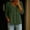 Army Green, variant on Womens Babydoll Blouse Cotton Linen 3/4 Sleeve V Neck Button Down Relaxed Fit Gathered Waist Breathable Business Casual Top Gray,Size 2XL
